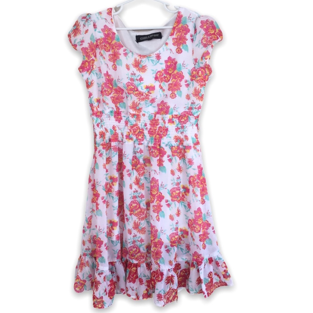 CHILLIPOP Floral Chiffon Dress (14/16)
